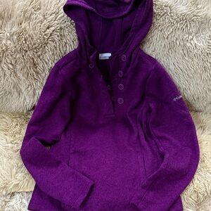 Columbia Women's Deep Purple Hooded Button Pullover